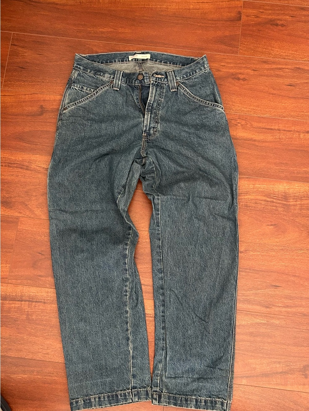Signature by Levi Strauss Men's Relaxed Dark Blue Denim Jeans